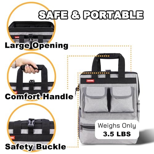 Backpack Tool Bag With Padded Back Support Heavy Duty Kit Carrier Storage Bags