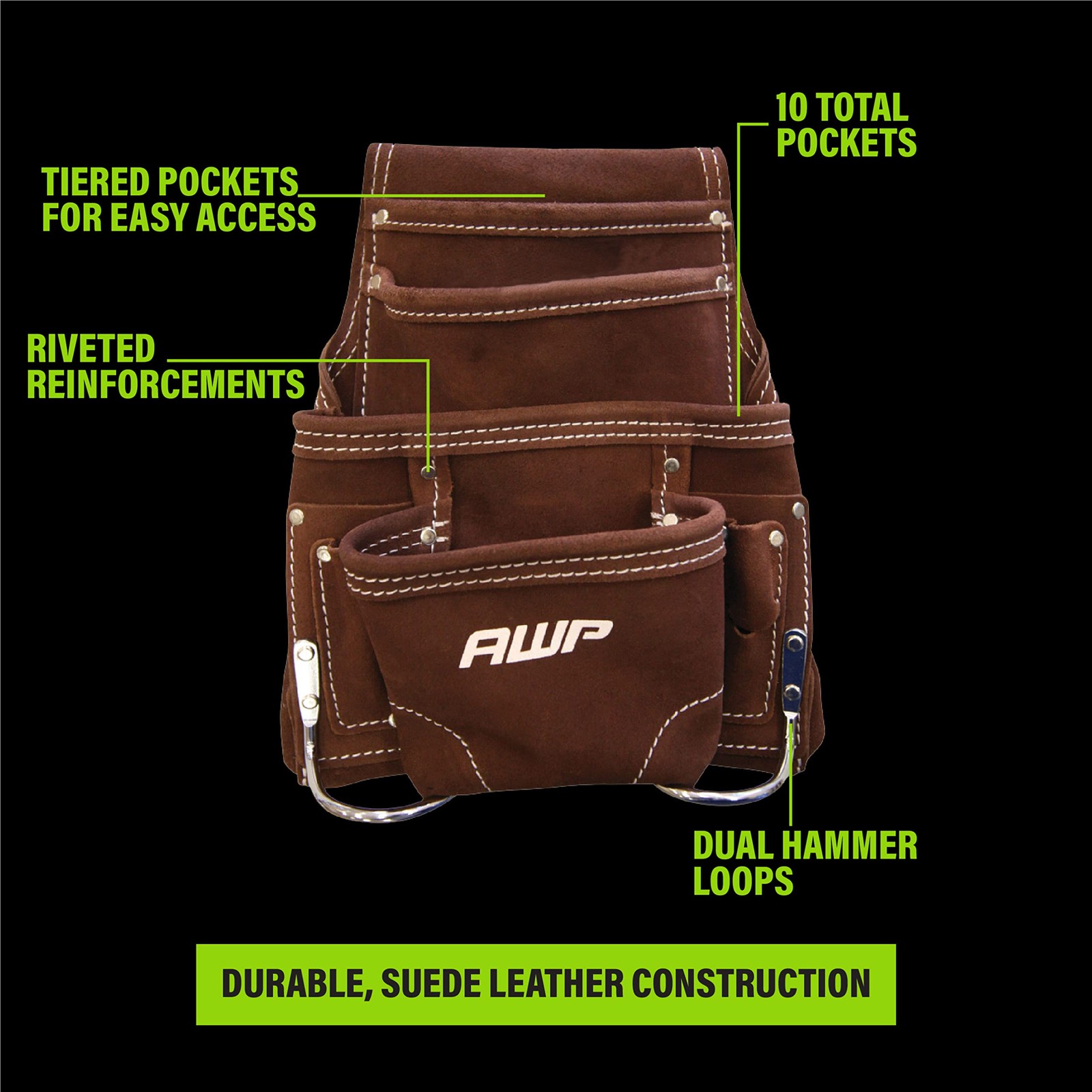 AWP Tool Pouch Utility Holster with Multiple Pockets for Professionals