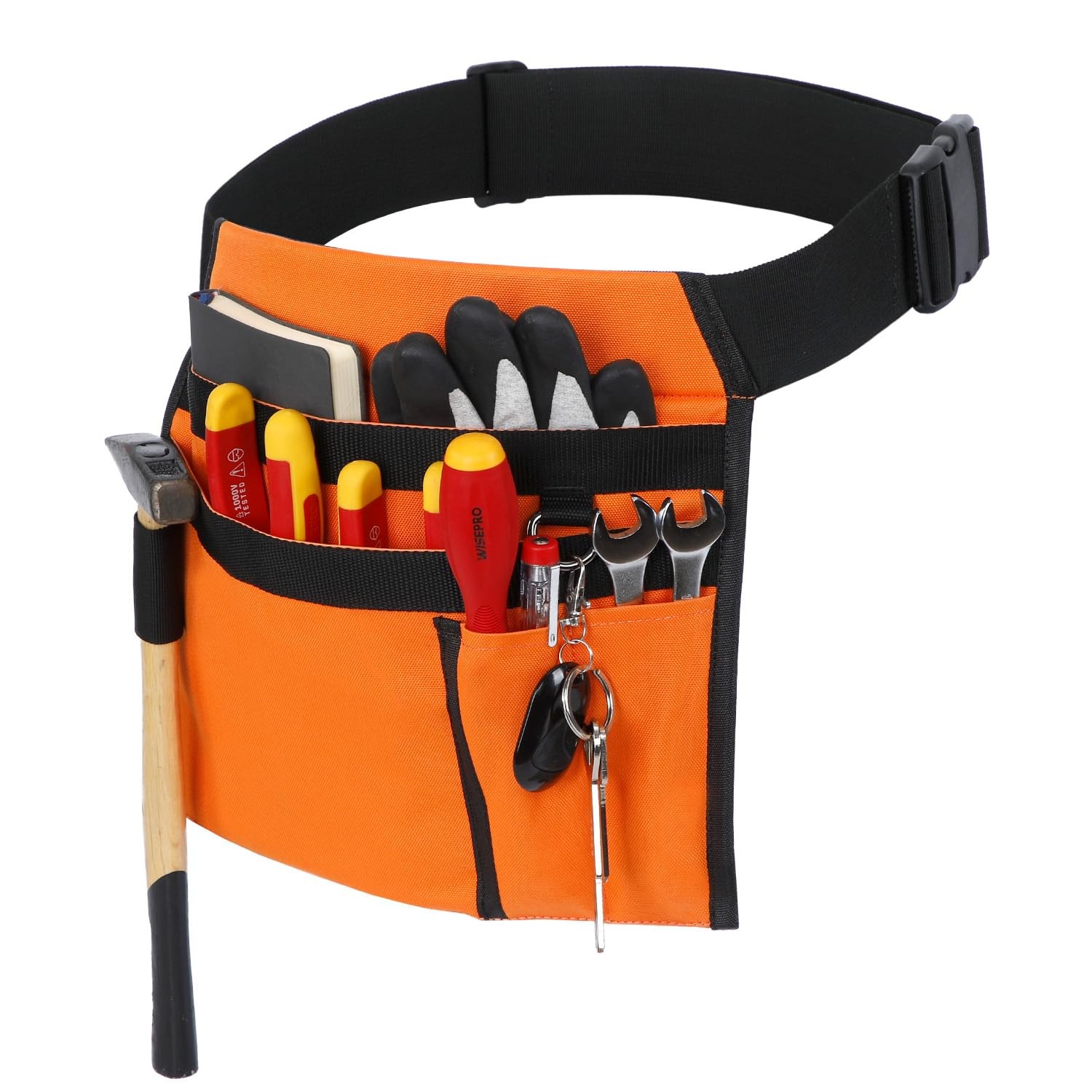 5Pocket Tool Belt Pouch Single Side Loop Adjustable Utility Work Handyman