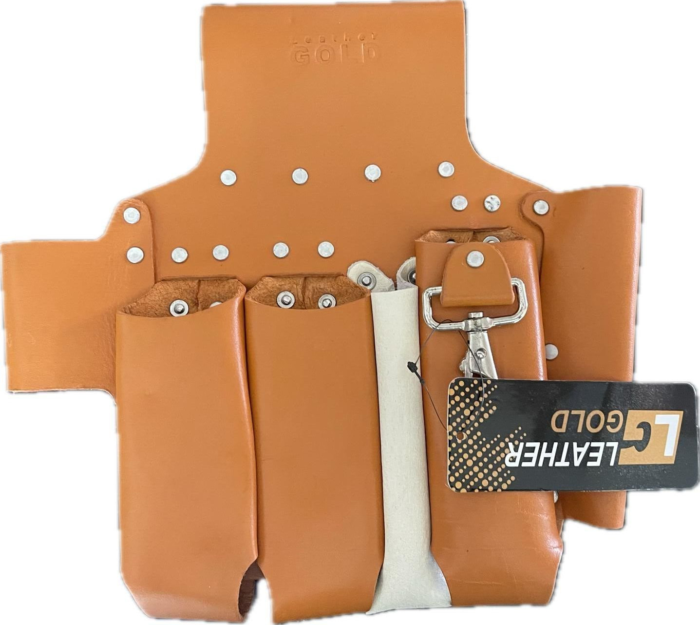 LEATHER GOLD Electrician Leather Multi Tool Holder Belt (4Pocket) Pouch