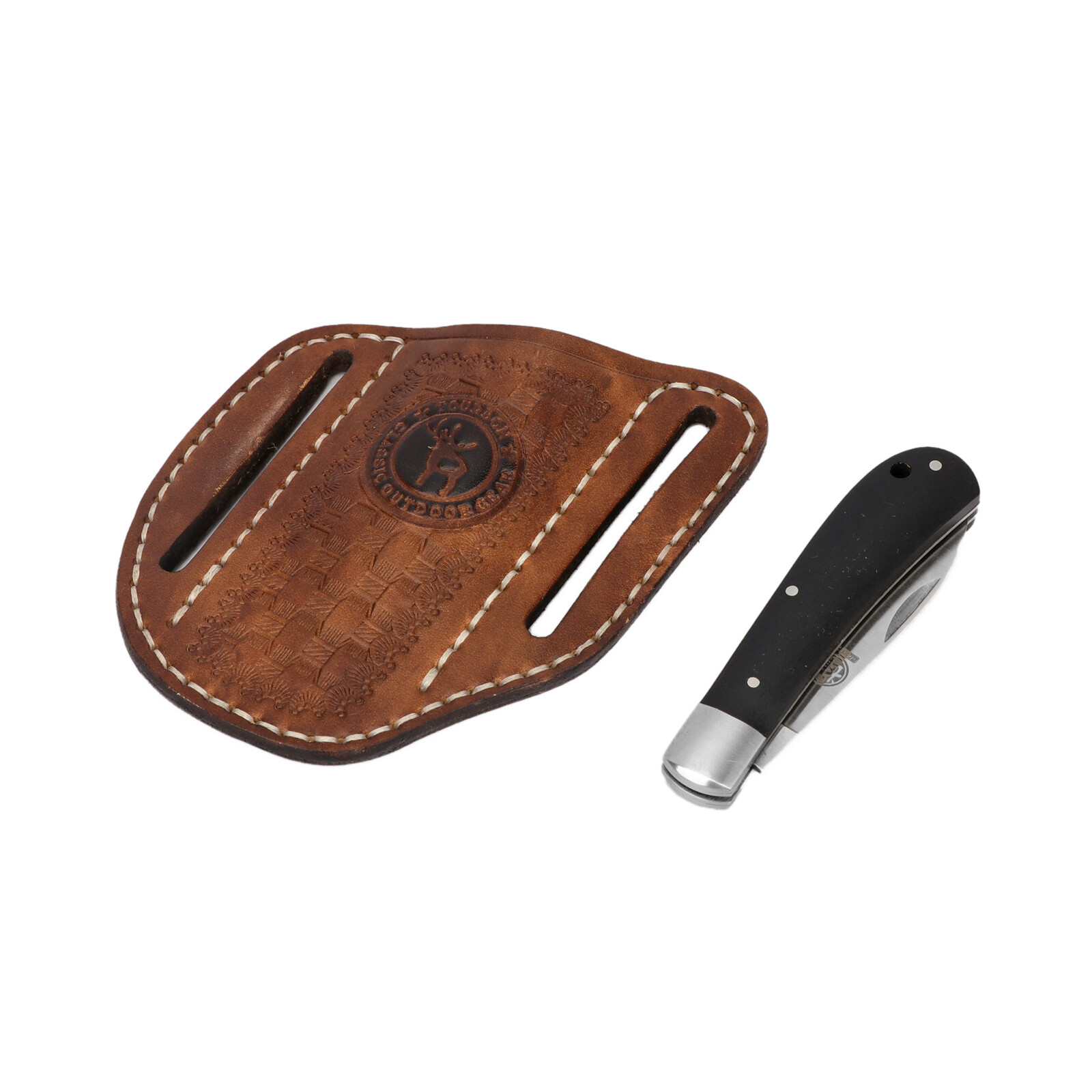 TOURBON Leather Mini Pockets Folding Knife Belt Pouch Tool Carry Sheath Cover US