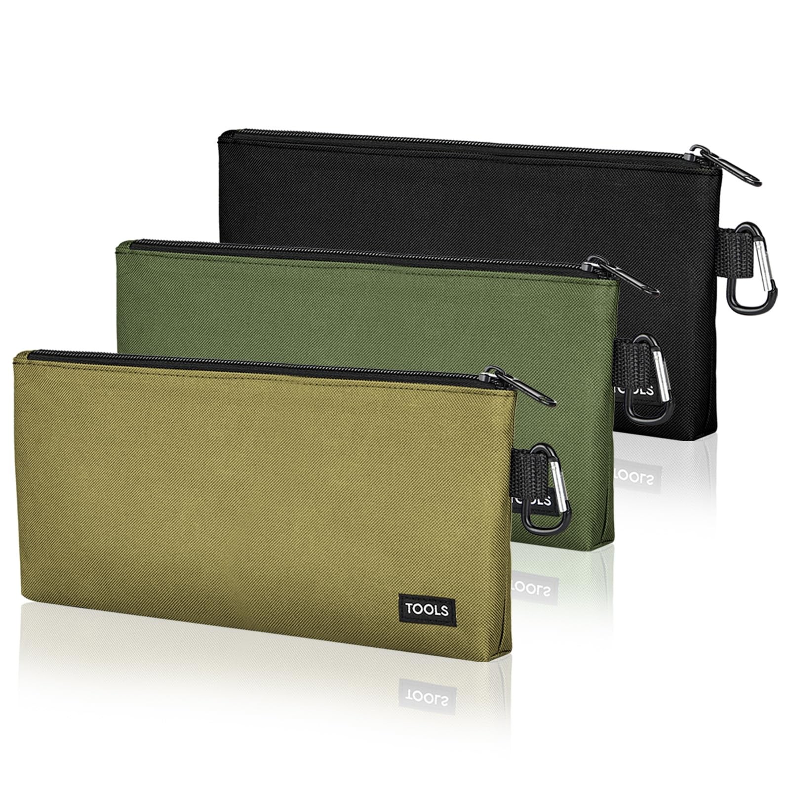 3 Pack Premium Tool Pouches Zipper Bag, 12 in Small Tools 12″, Multicolored