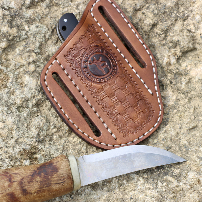 TOURBON Leather Mini Pockets Folding Knife Belt Pouch Tool Carry Sheath Cover US