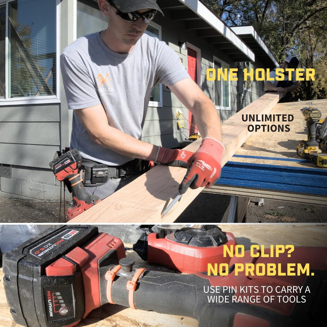 Pinpal Pro | Universal Tool Holster – Gravity Locking Clip-On Tool Belt Holder f