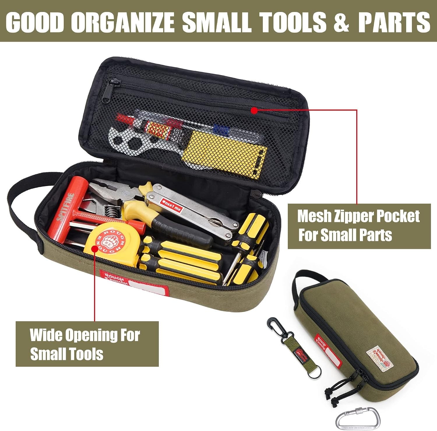 Army Green Canvas Tool Storage Case