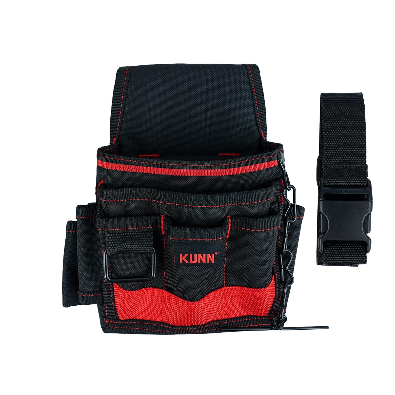 KUNN Electrician Tool Pouch – Durable Small Basic Maintenance Red