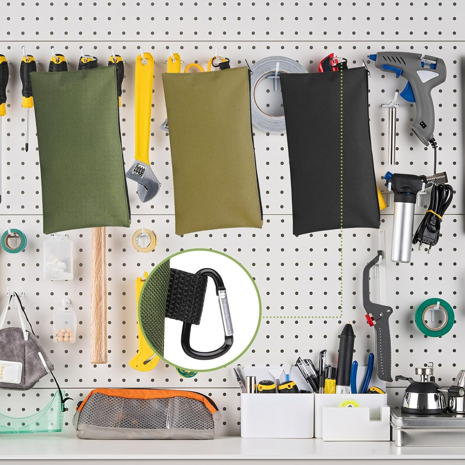 Moisture-Resistant 3 Pack Tool Pouches – Organizers in Three Colors