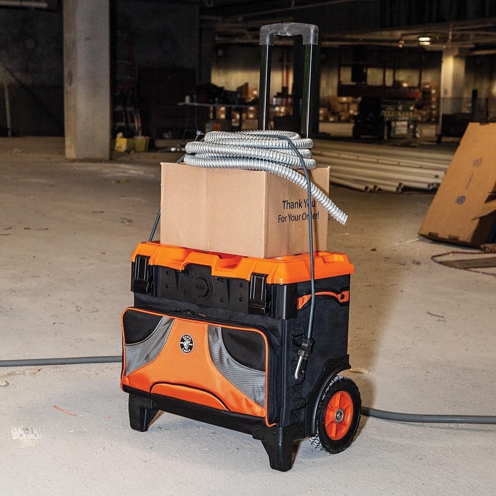 Durable Rolling Tool Bag with 250 Pounds Load Capacity and High Clearance Wheels