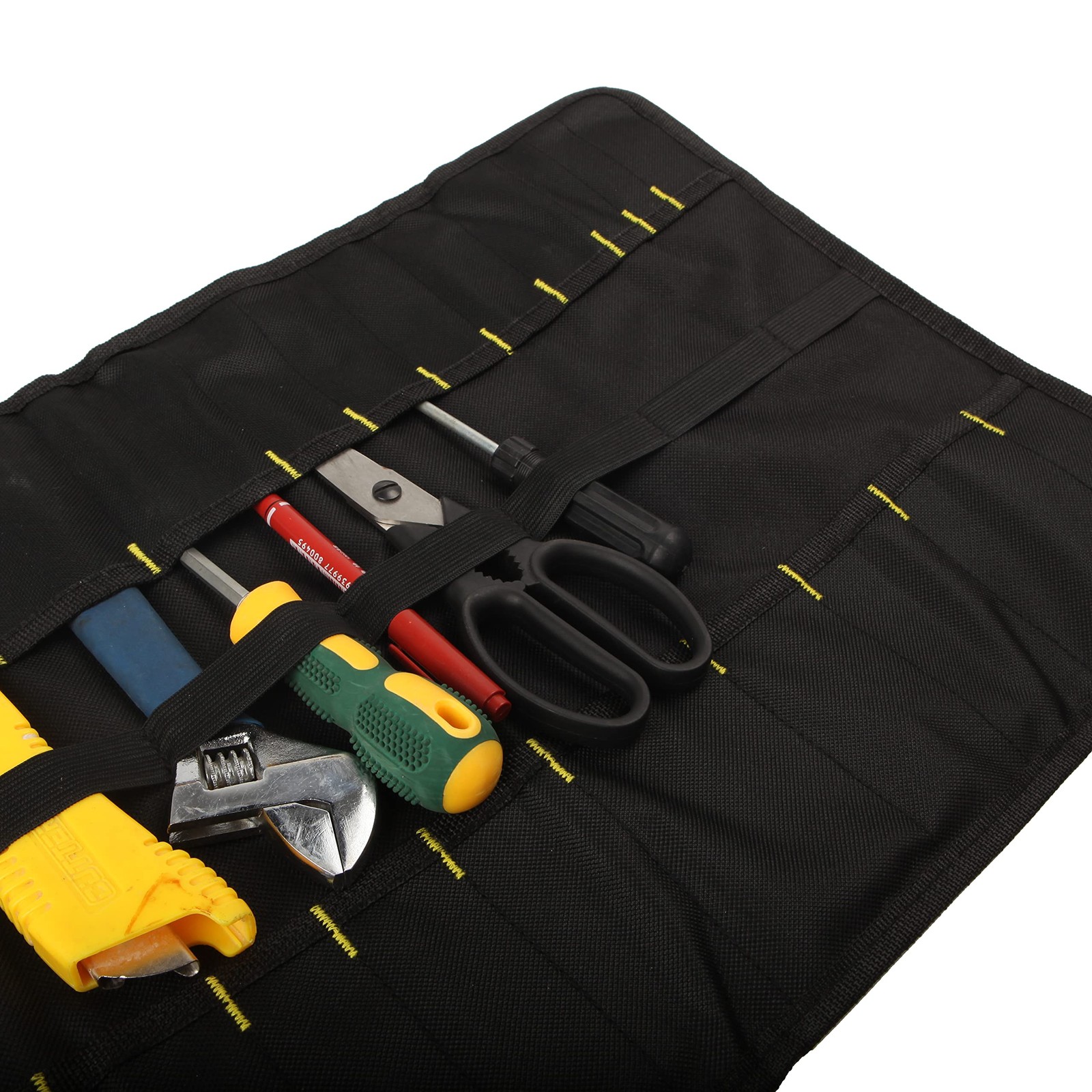 22 Pocket Tool Bag Canvas Wrench Roll up Pouch/Screwdriver Pliers Roller Compart