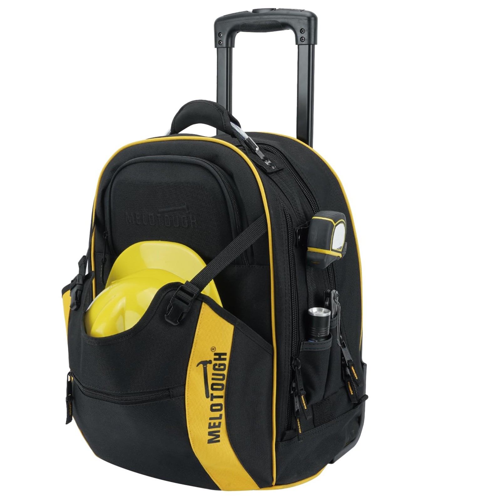 MELOTOUGH Rolling Tool Bag with Telescoping Handle 35 Pockets Wheeled Electri…