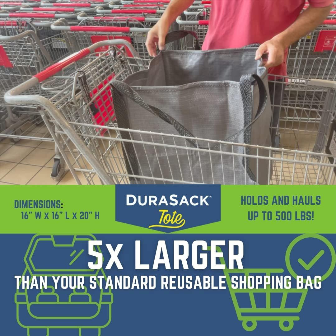 DURASACK Heavy Duty Storage Tote Bag 22-Gallon Rugged Woven Twin, Blue
