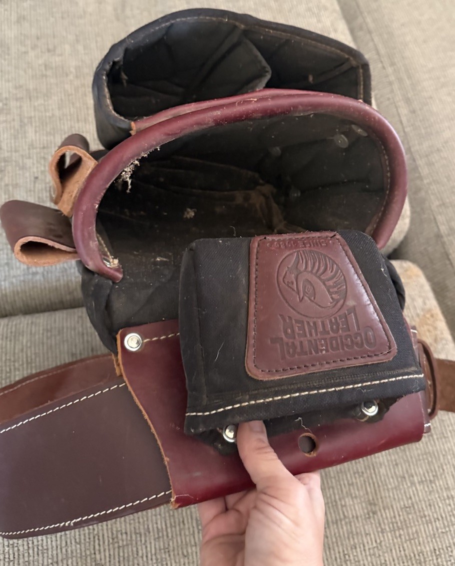 Occidental Leather 5564 Belt-Worn Fastener Bag with Divided Nylon Double Bag set