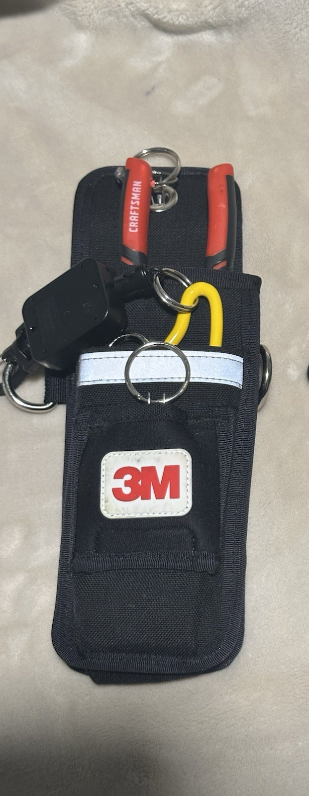 3M Black Reflective Tool Pouch w/ Reflective Strip Magnetic Interior