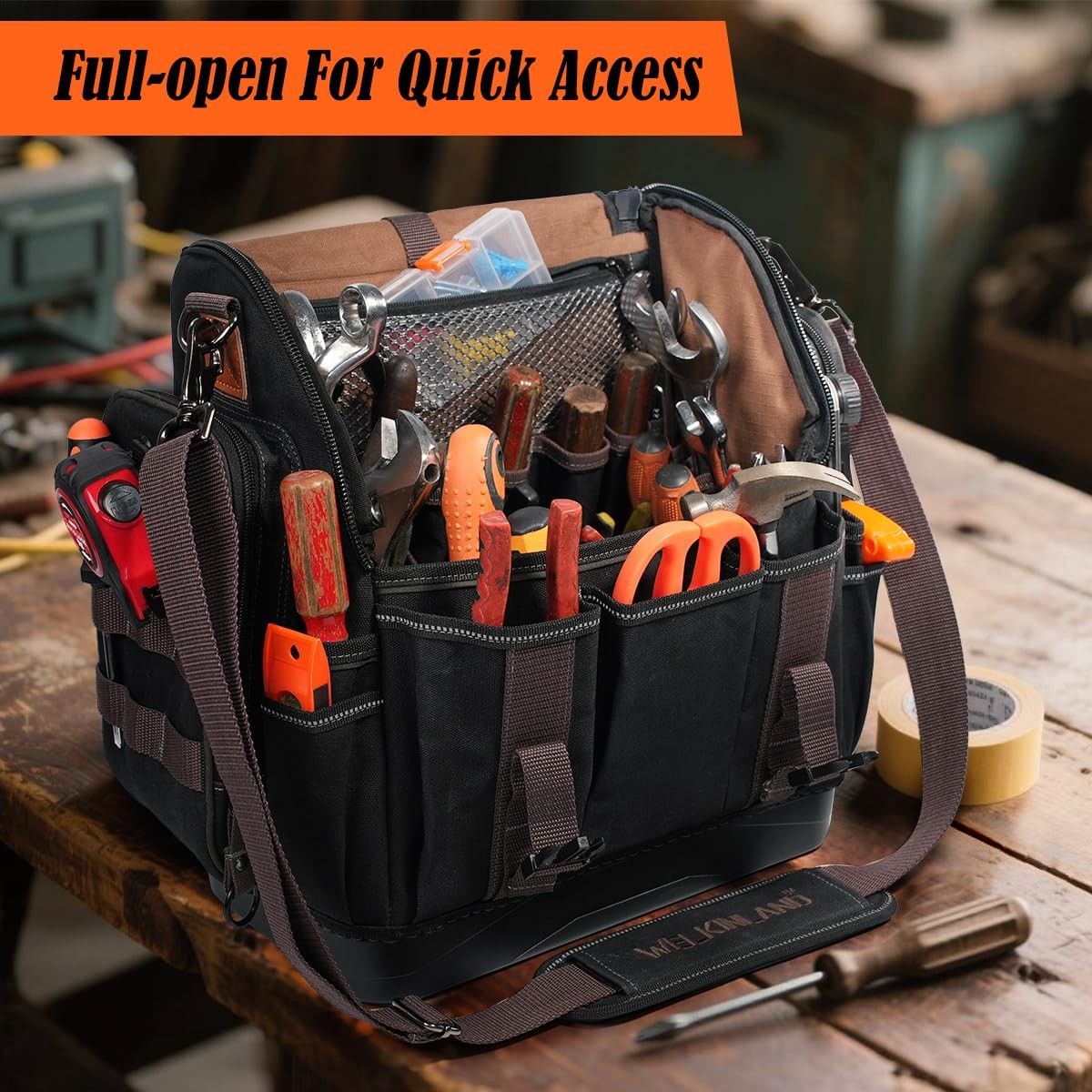 41-Pocket Electrician Tool Bag, 14.5 X 7.8 X 15.3 Inches, Black
