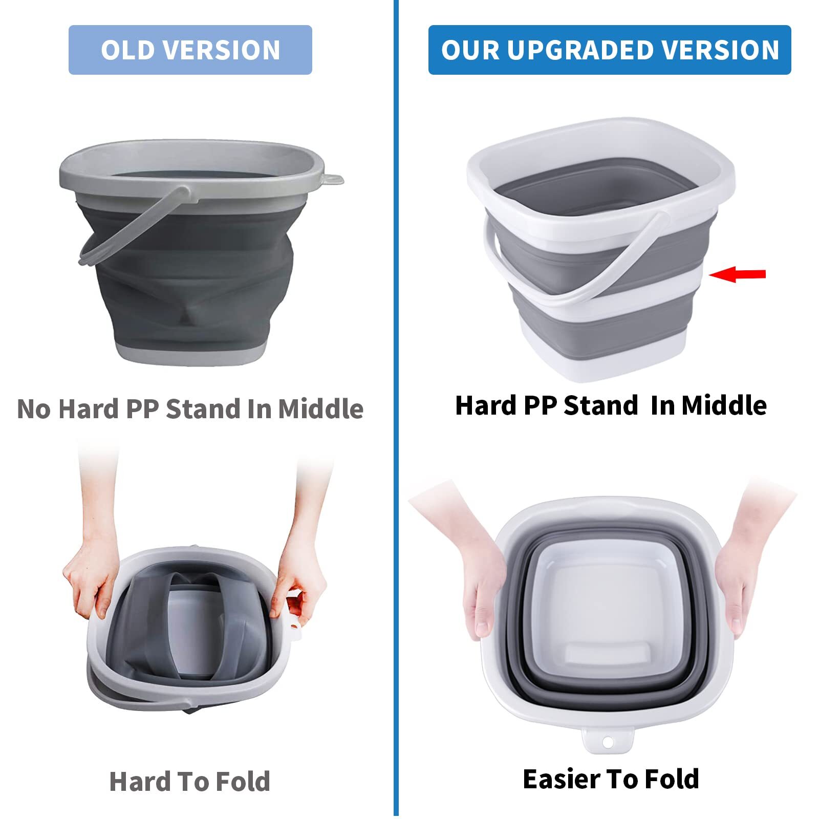2 Pack Collapsible Buckets 5l 1.3gallon Small Cleaning Bucket For Household Port