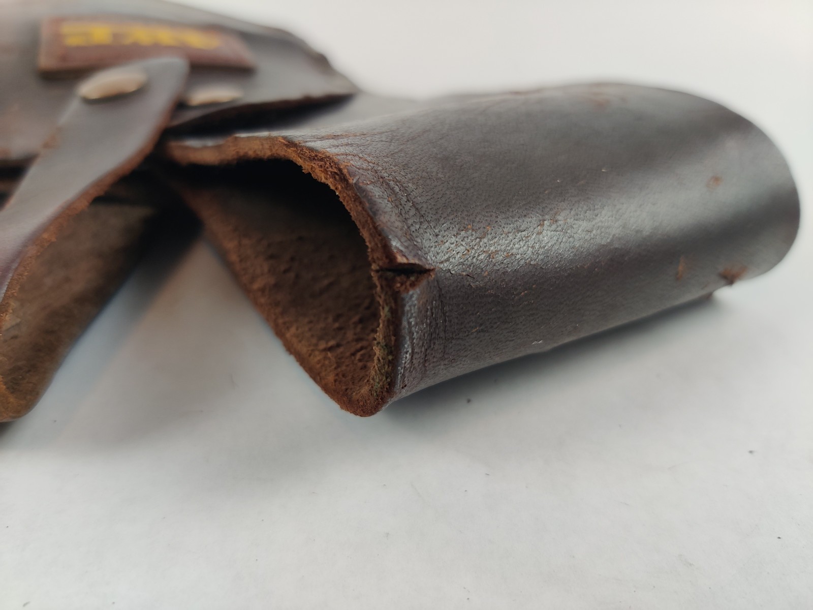 Vintage AWP General Construction Heavy Leather Drill Tool Belt Holster Mexico