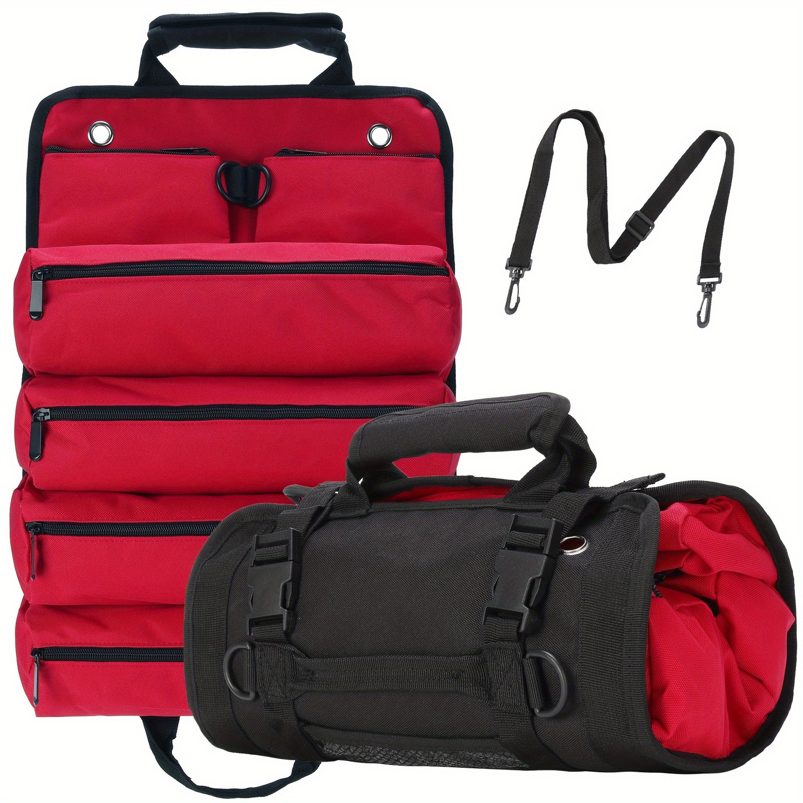 Tool kit, rollable tool bag, portable soft tool storage and organization bag