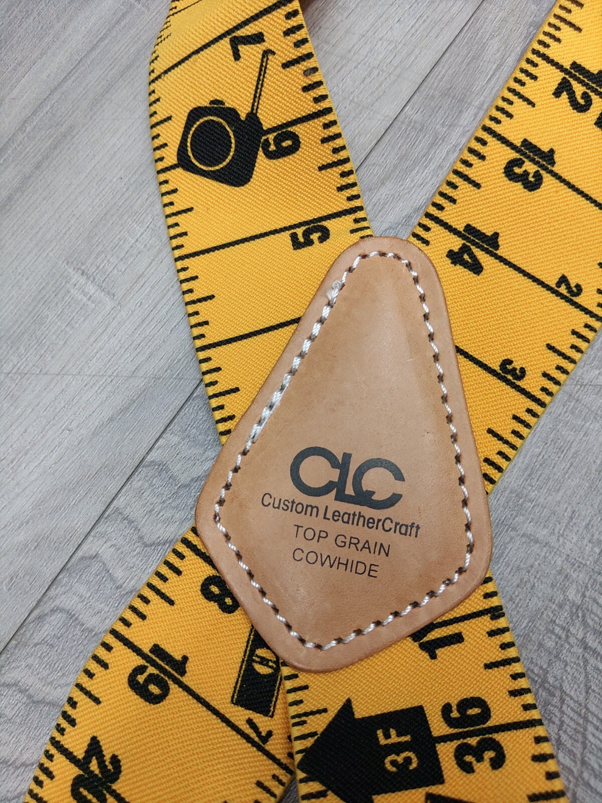 CLC Construction Suspenders Custom Leather Craft Heavy Duty Ruler Print 2” Wide