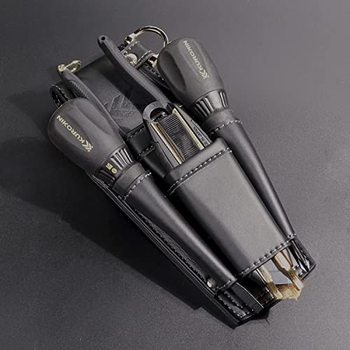 Fujiya Driver Pliers Holder 2 Tiers Black Gold LIGHT PU LEATHER SERIES AH-72BG