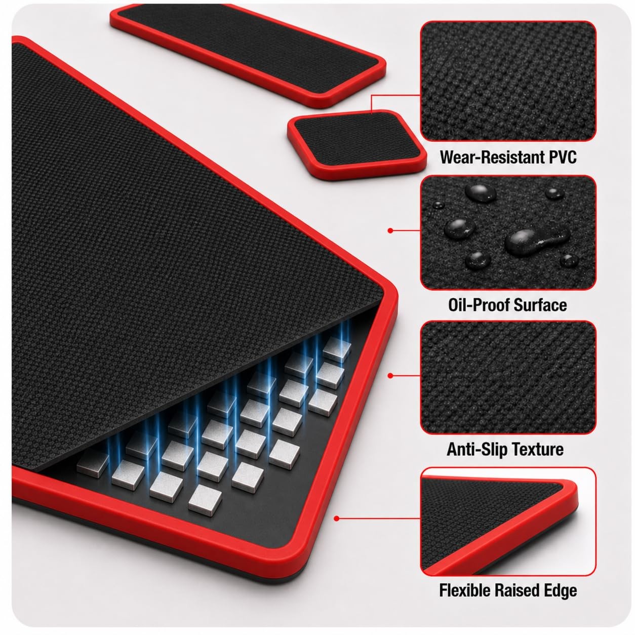 3 Sizes Magnetic Tool Mat Set Heavy Duty Flexible Car Repair Mechanic Tray