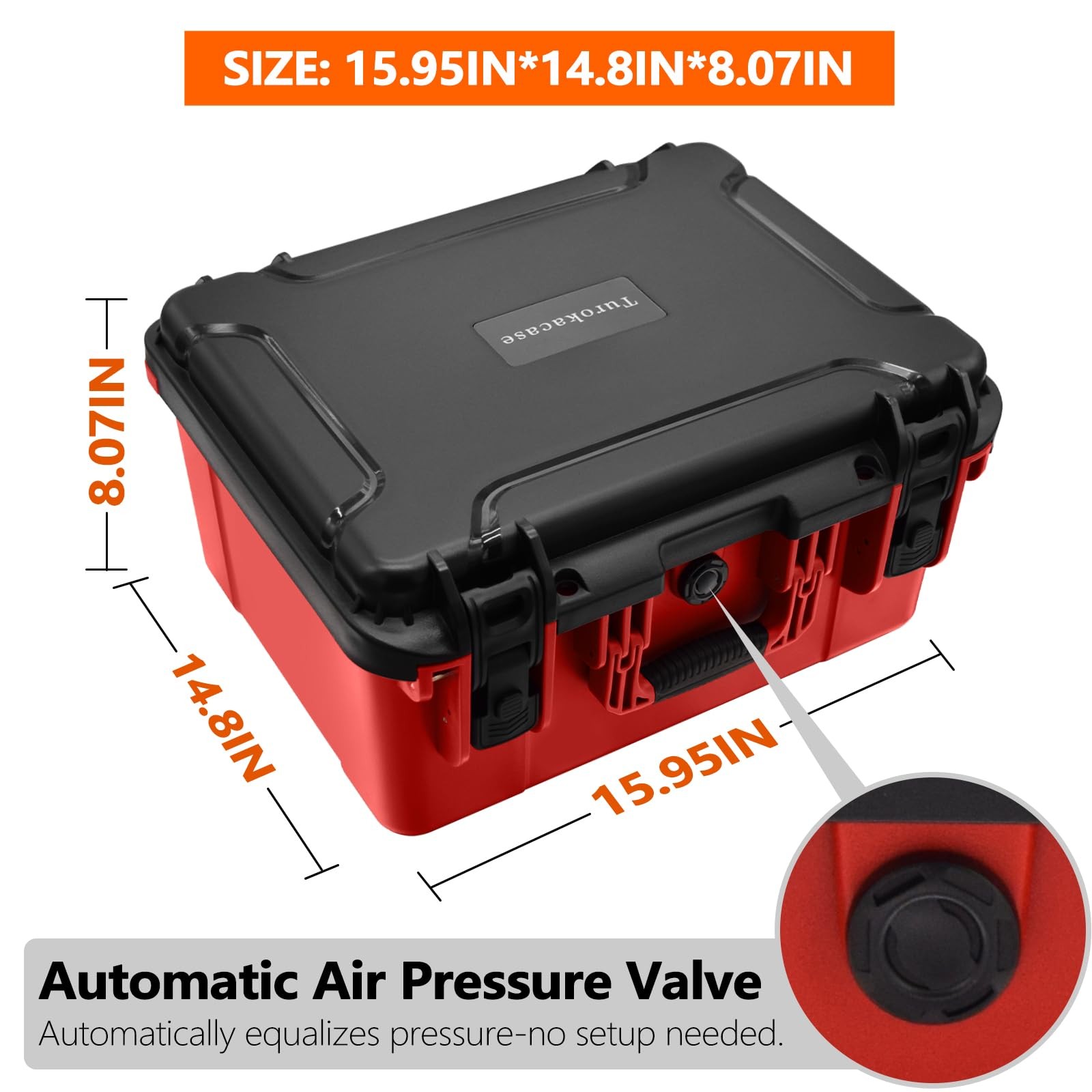 Air Compressor Hard Storage Case for 11 x 5 x 13 inches, Black & Red