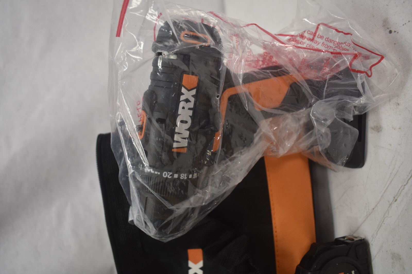 Worx Professional Power Tool Tool Bag Bundle Bag Battery Tape Measure Hammer