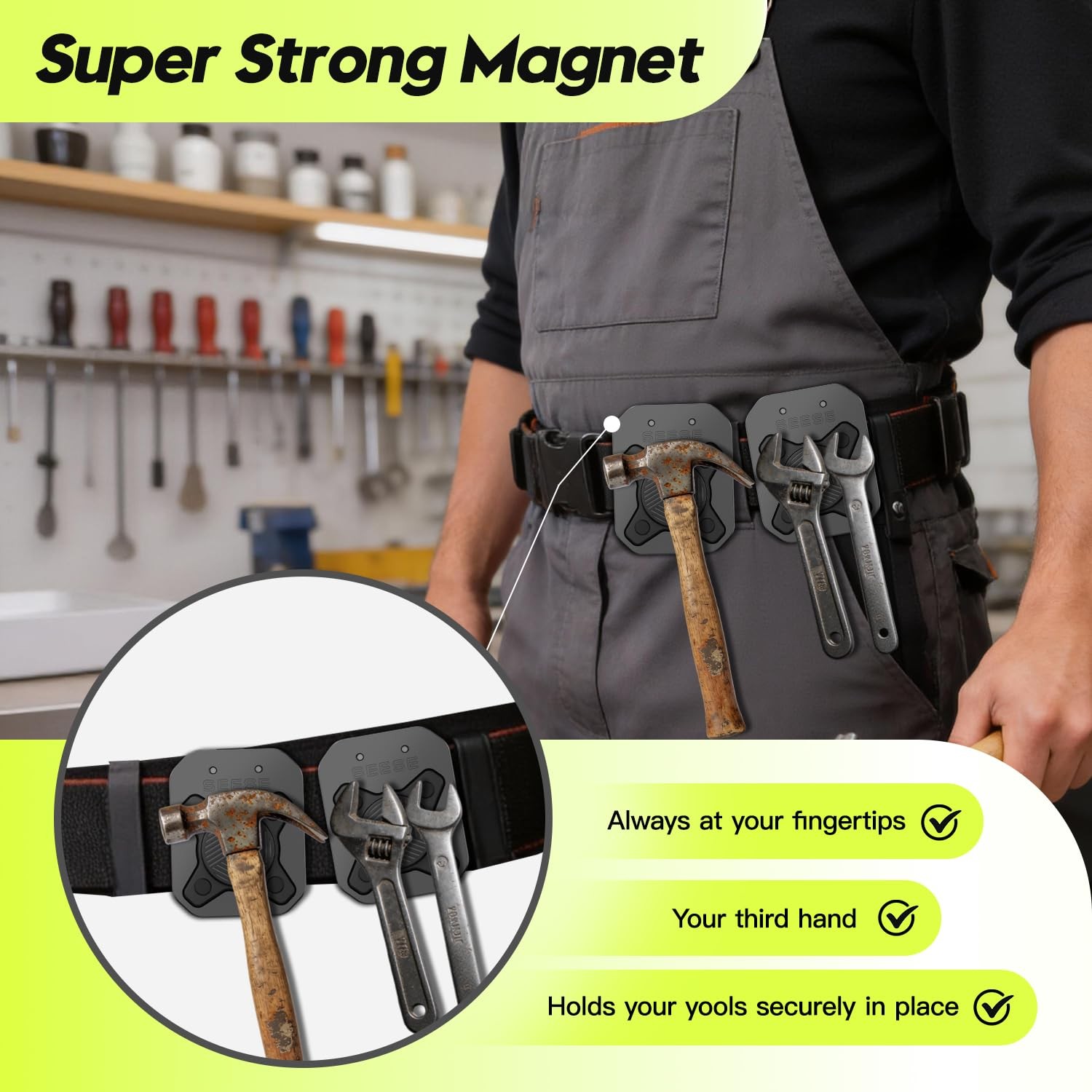 Strong Magnetic Tool Holder: Magnetic Belt Clip for Power Tools & Hand Tools,…