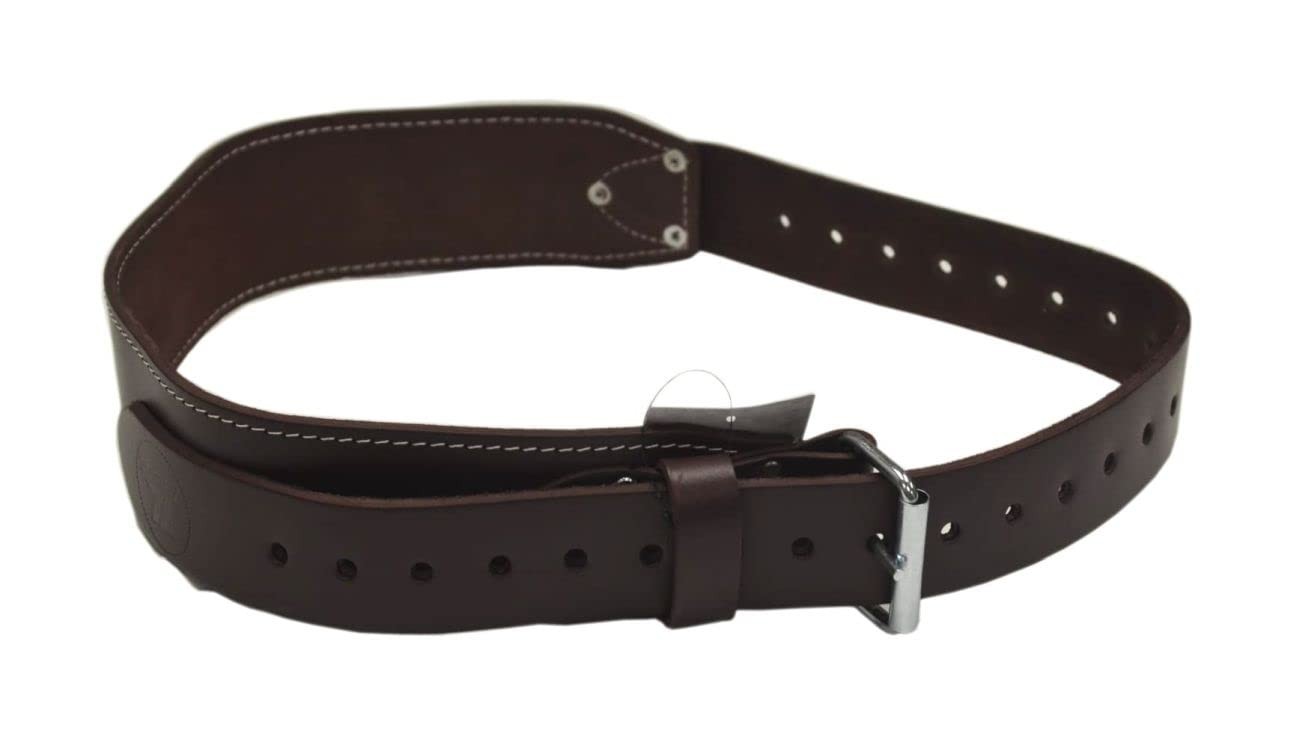 Heavy Duty Ranger Style Leather Work Belt Brown 3 Inch Wide Belt