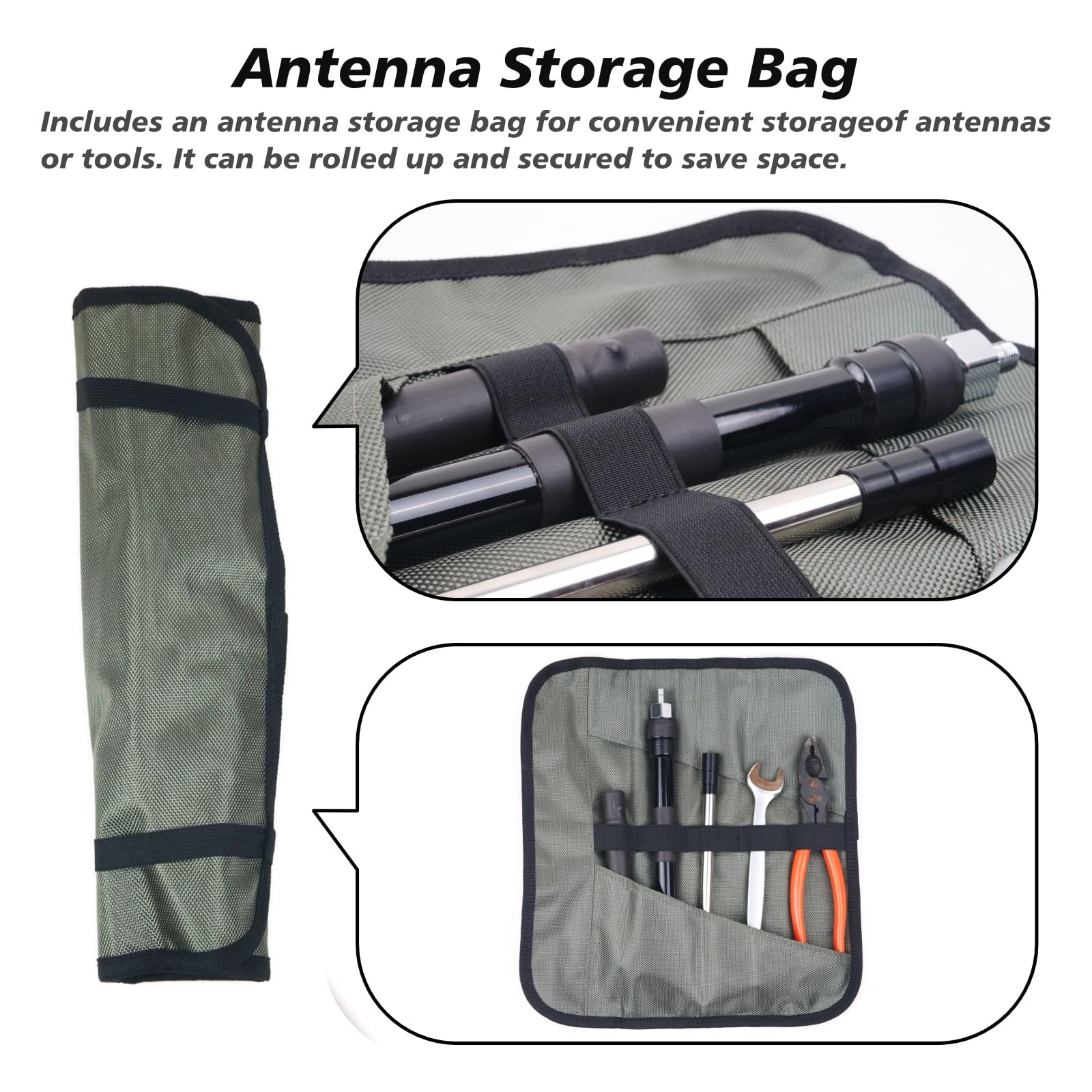 Gabil Antenna Roll Bag For Ham Radio Gr-Arb01 Army Green 1680D Water-Resistant