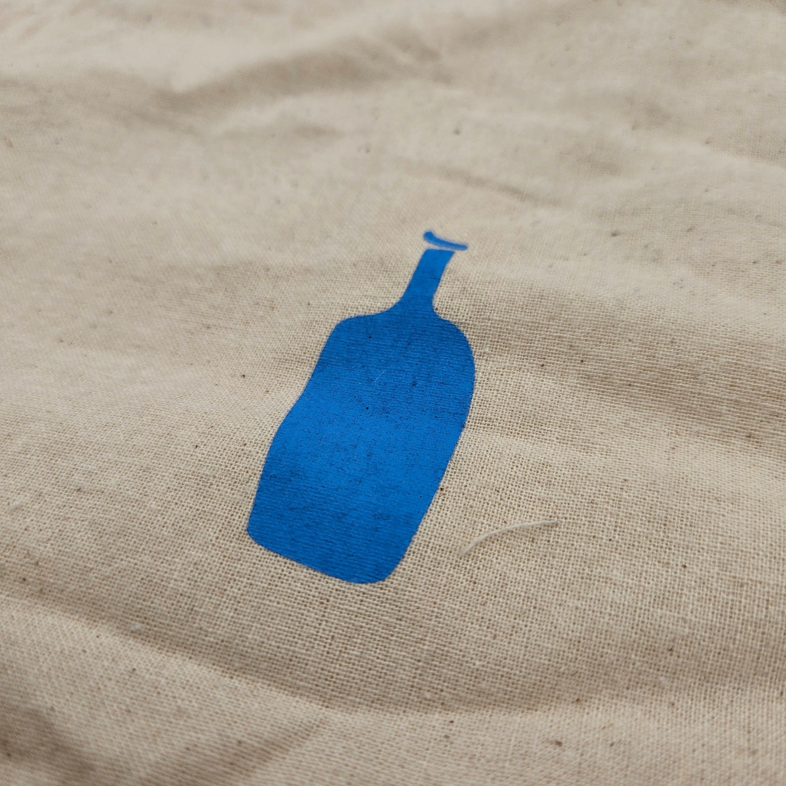 BLUE BOTTLE COFFEE COTTON DRAWSTRING STORAGE BAG NATURAL CANVAS TOTE POUCH 12X15