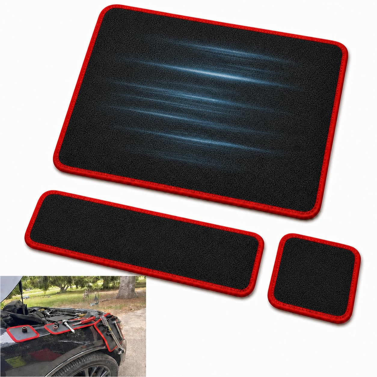 3 Sizes Magnetic Tool Mat Set Heavy Duty Flexible Car Repair Mechanic Tray