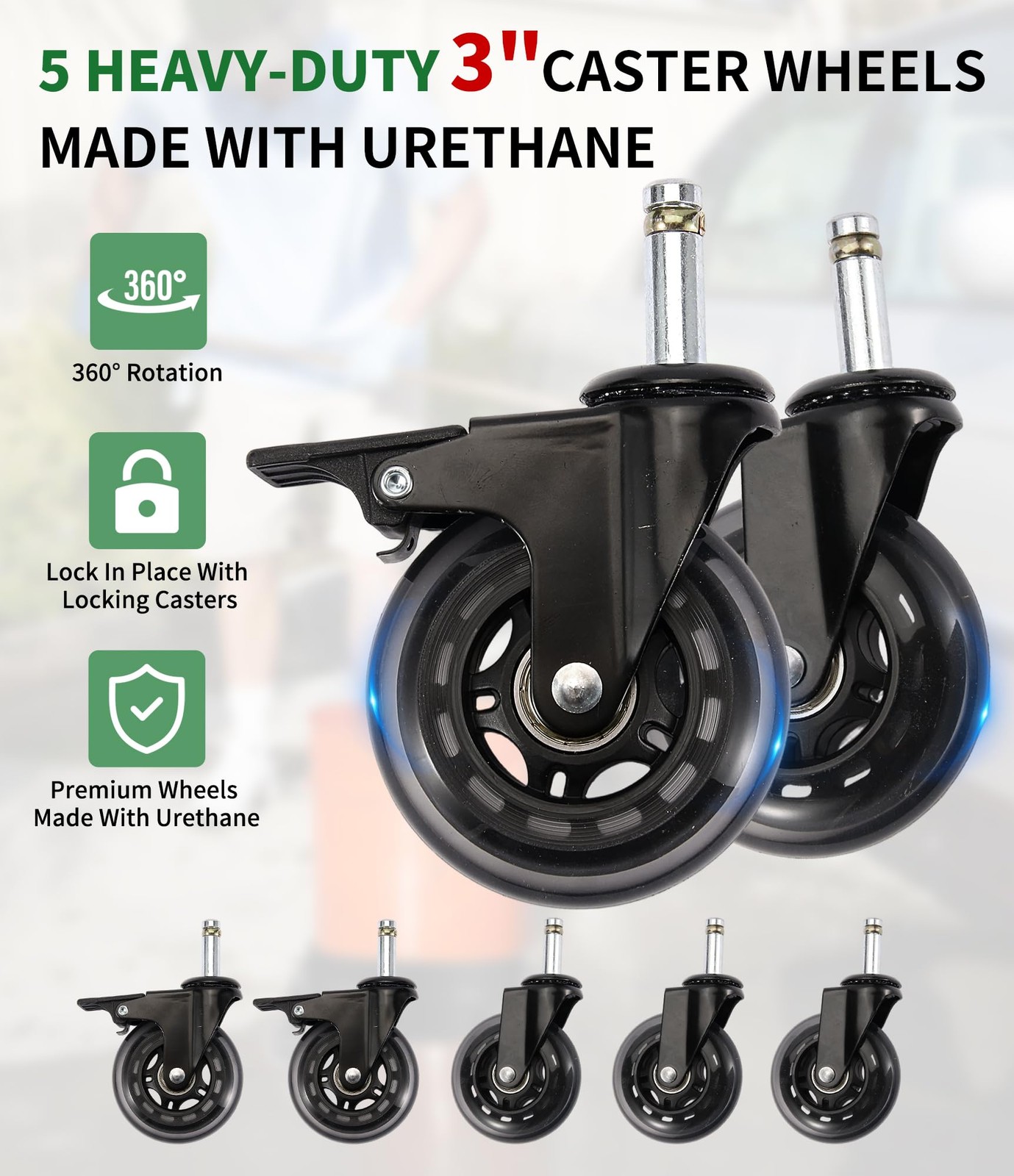 HeavyDuty Bucket Dolly with 5 Wheels for 46 Gallon Car Wash Buckets
