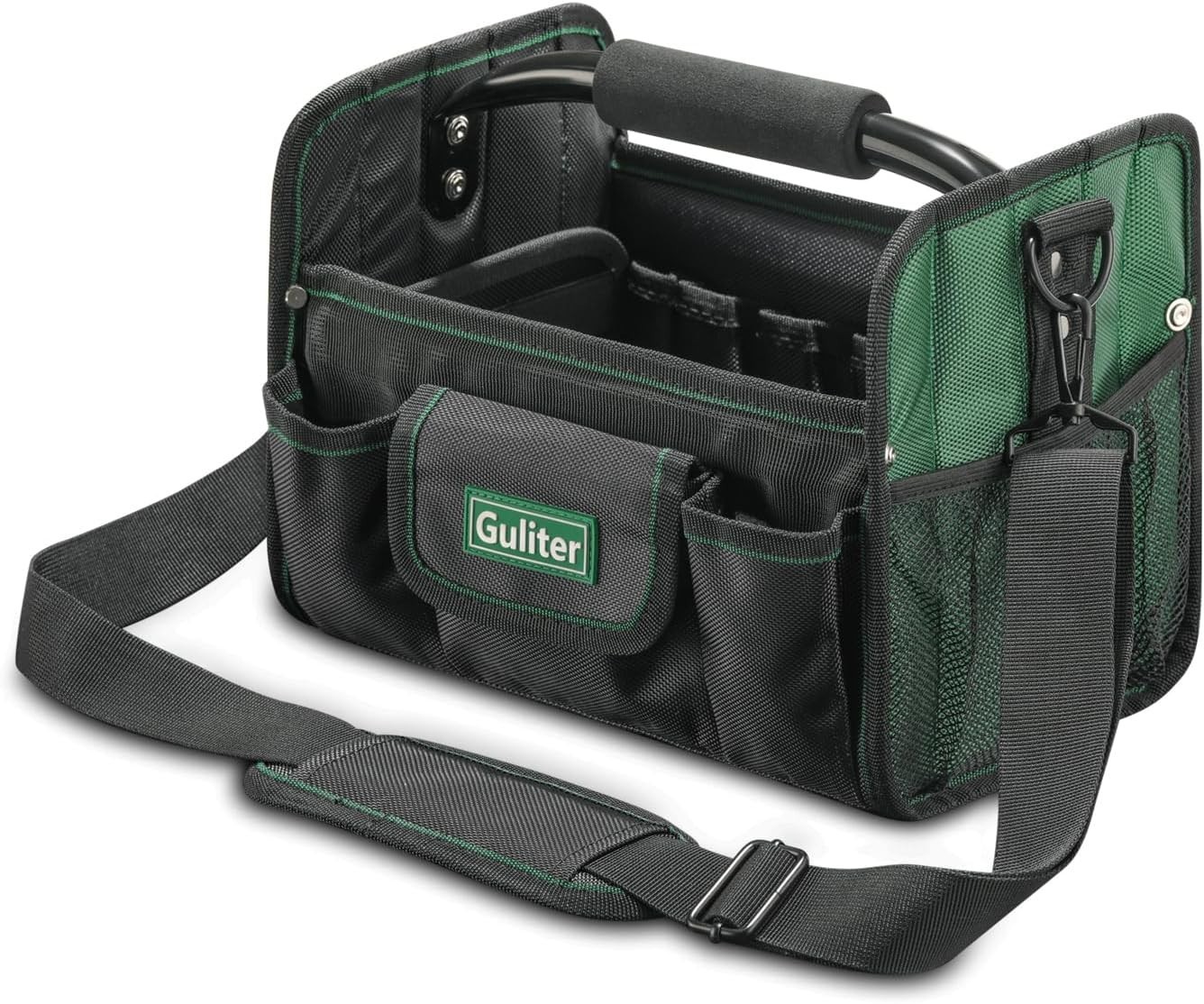 11 Inch Small Tool Bag, Open Top Tool Tote with Stainless Steel Handle and Ad…