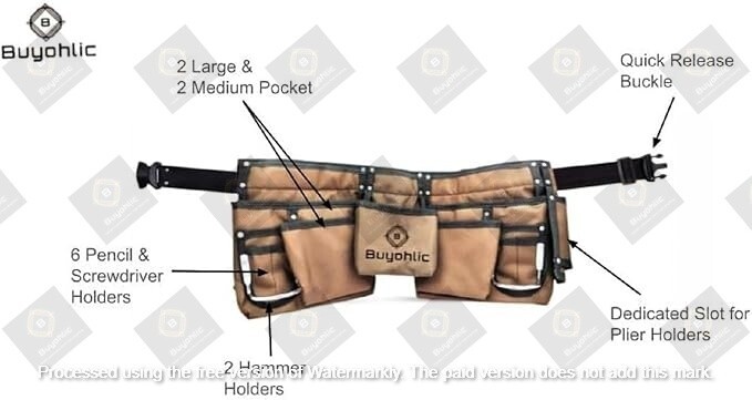 Heavy-Duty Polyester Tool Bag / Tool Bags with 11 Pockets – Double-Sided-usa