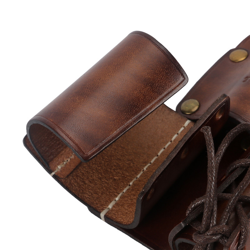 TOURBON Leather Spud Wrench Tool Iron Double Worker Bull Pin Holder Belt Pouch