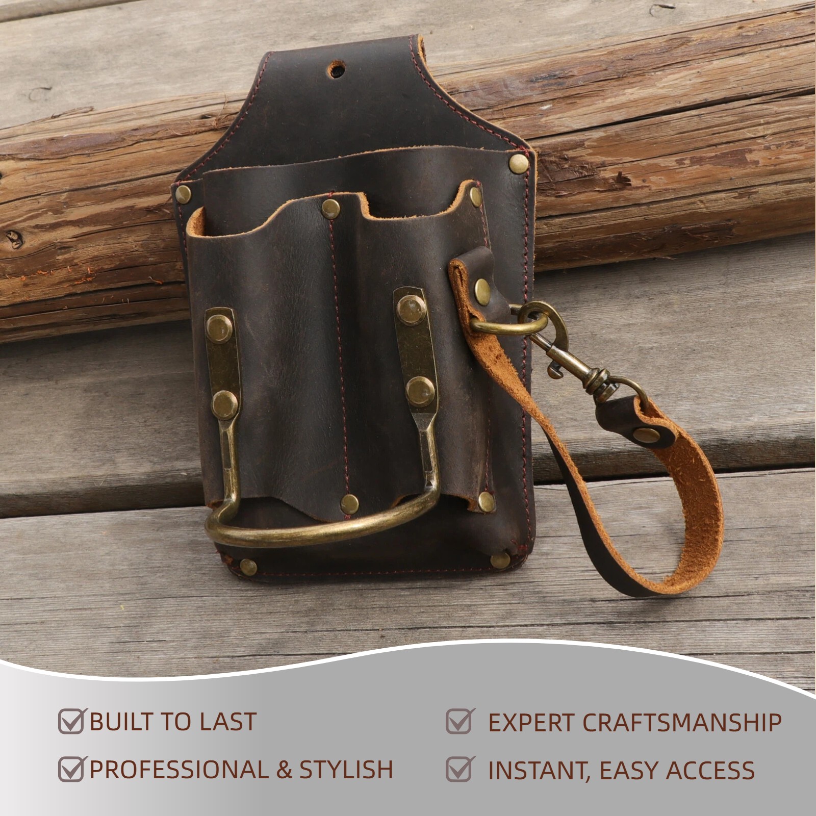 Tourbon Electrician Carpenters Tool Holder Tape Thong Pouch 5 in 1 Belt Holster