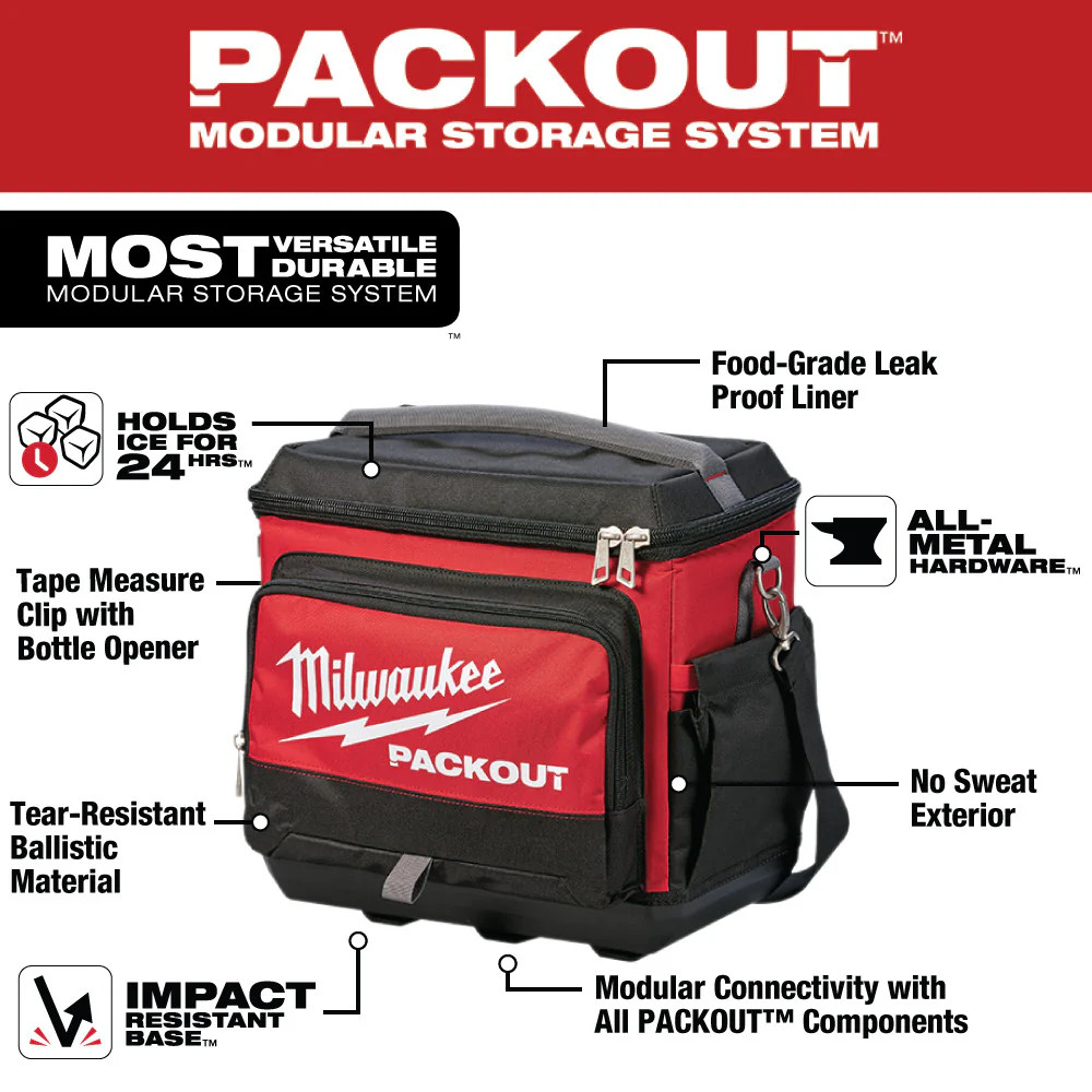 Milwaukee 48-22-8302CLR PACKOUT 10″ Structured Tote w/ Cooler