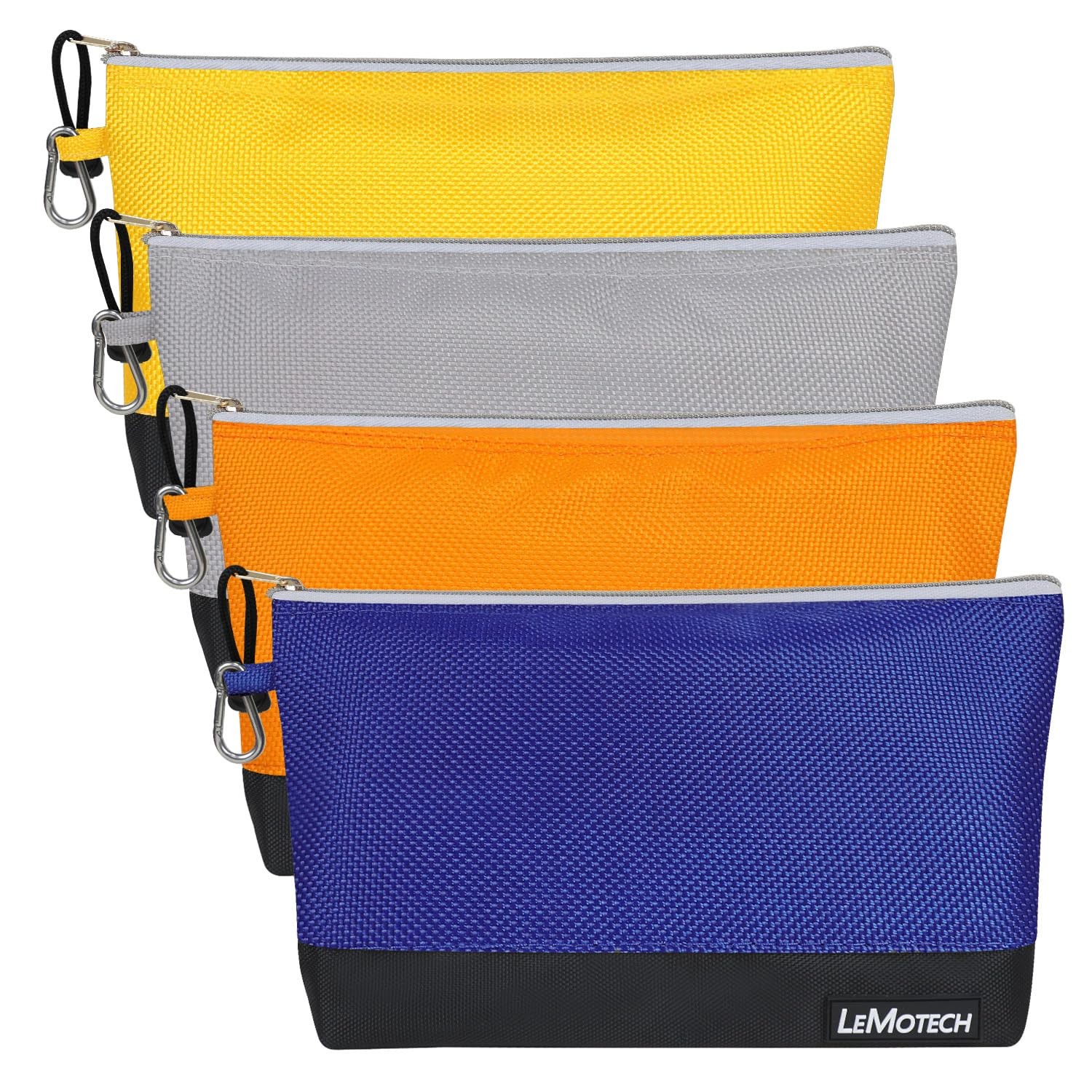 Tool Pouches With Zipper Stand-Up Small Bag Water Resistant 12 Inch 4 Pack