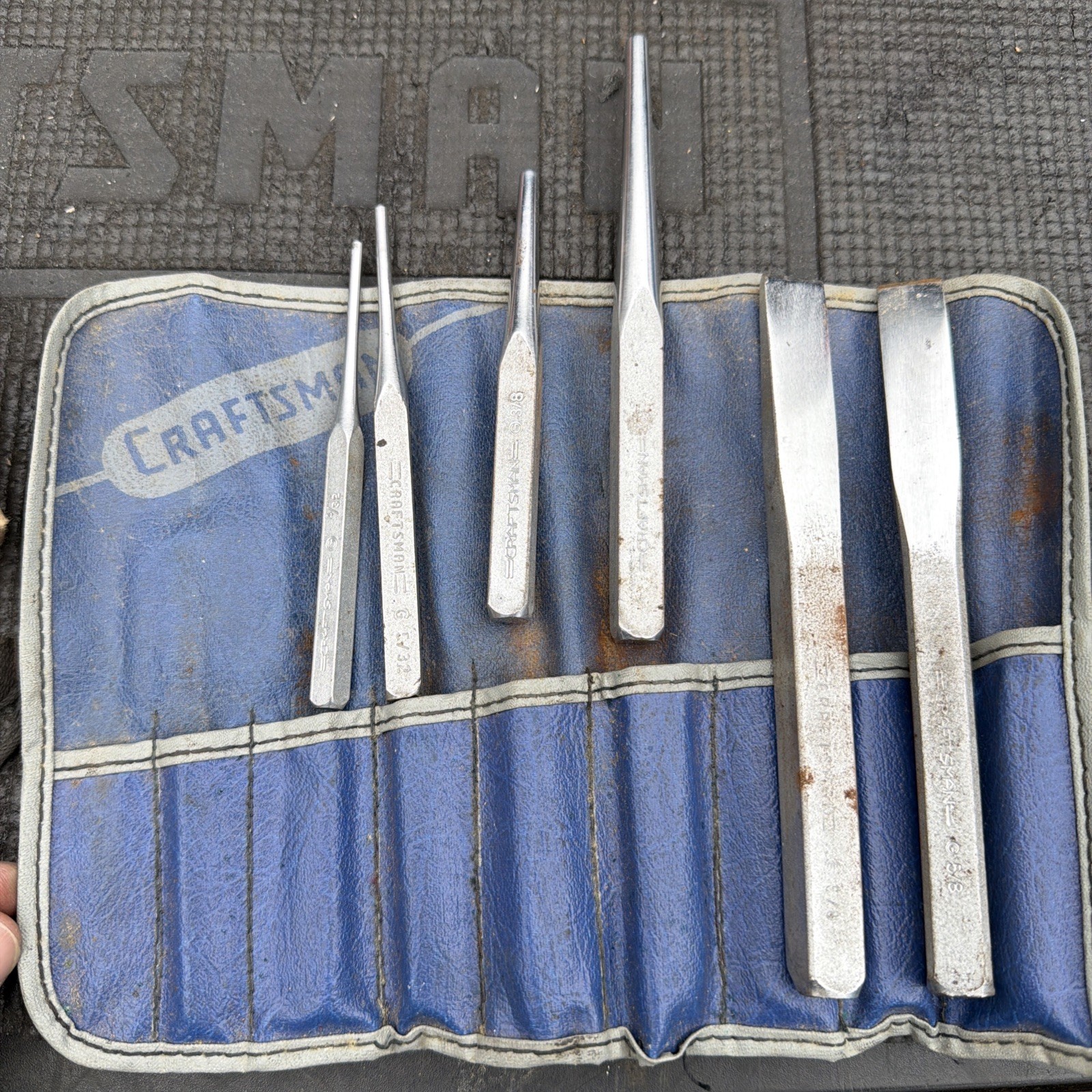 Rare Sears Craftsman USA Rollup Pouch Punch Chisel Circle G Lectrolite See Notes