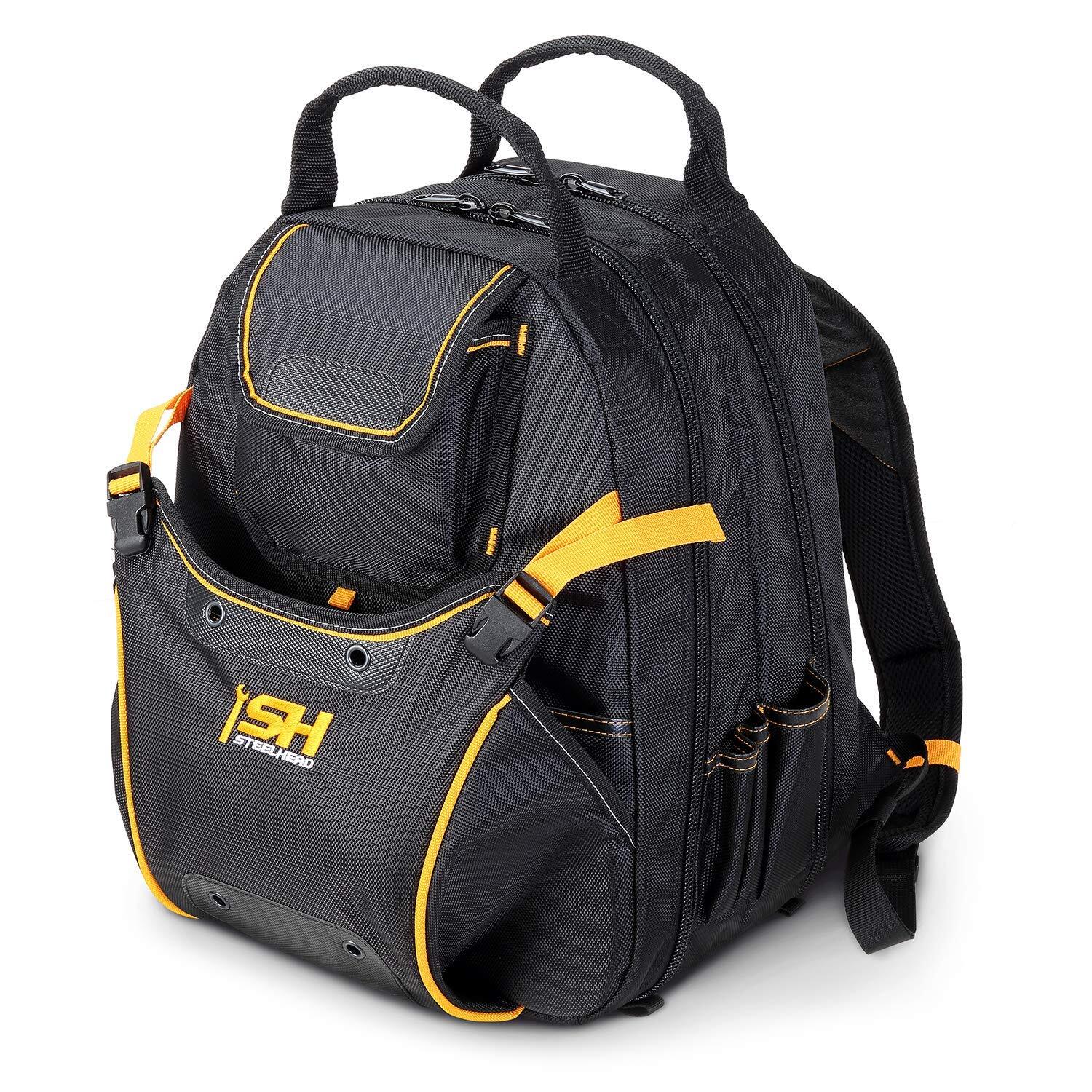 48pocket Heavyduty Tool Backpack Padded Back Support Reinforced Bottom Rubber Fe