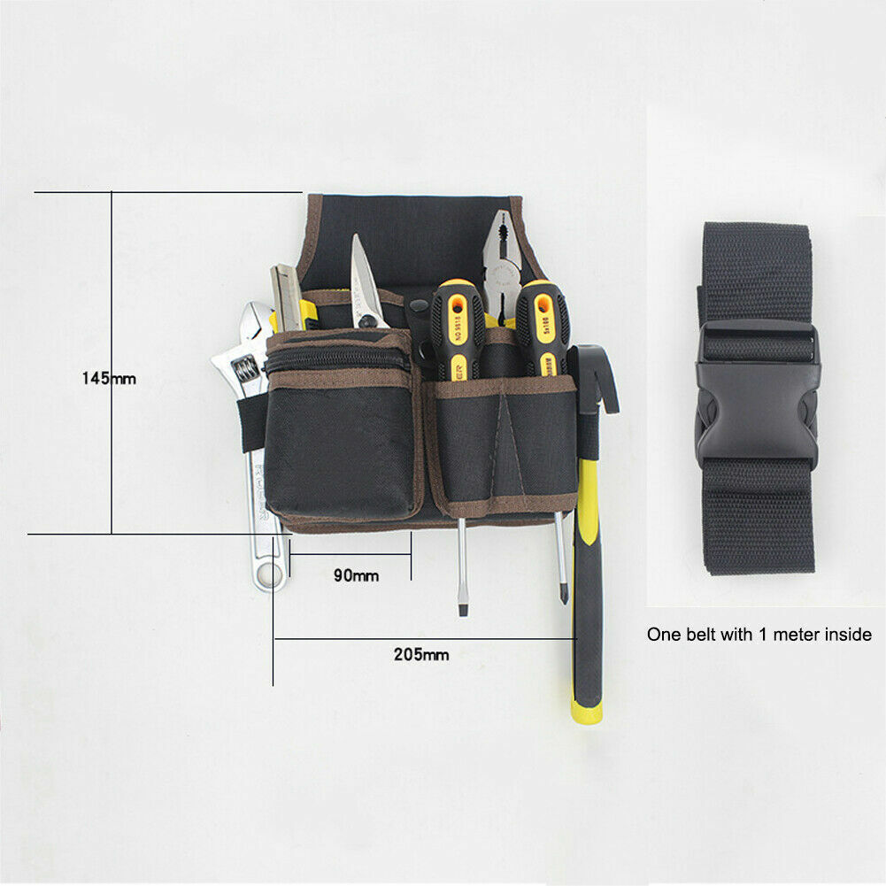 Electrician Tool Bag Waist Pocket Belt Canvas Hardware Toolkit Storage Pouch