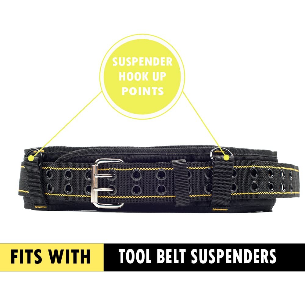 AISENIN 3 inch Padded Tool Belt Work Tool Belt for Heavy Duty Work(Yellow and…