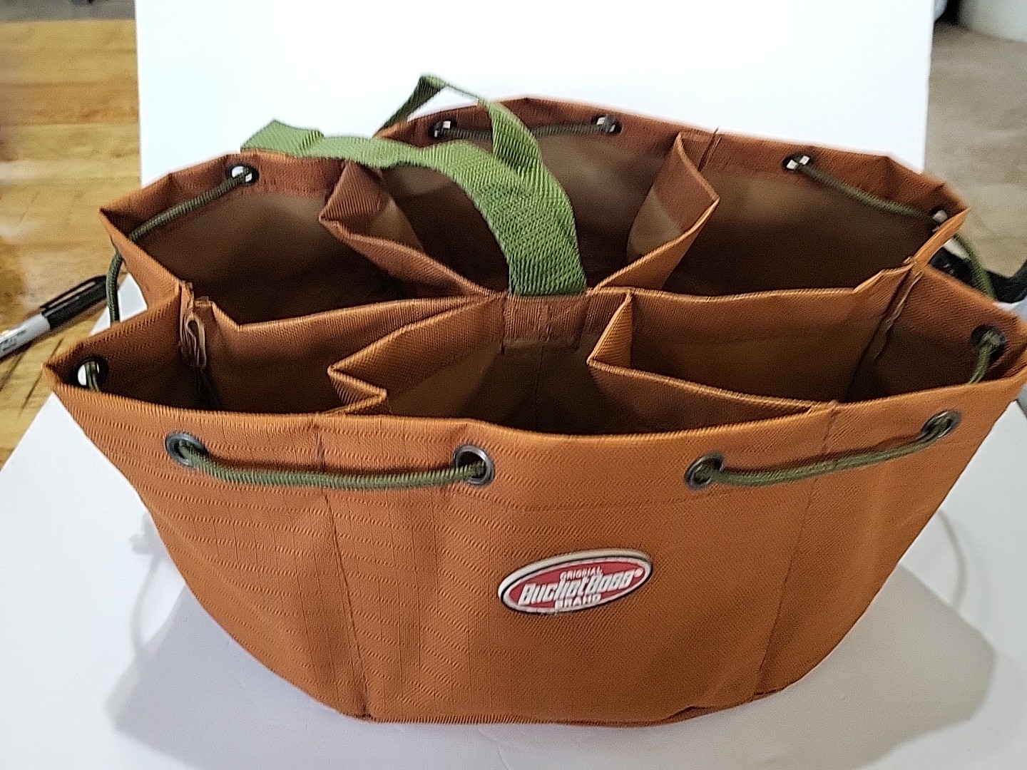 Bucket Boss Tool Bag Duckwear Canvas 6 Pockets Brown