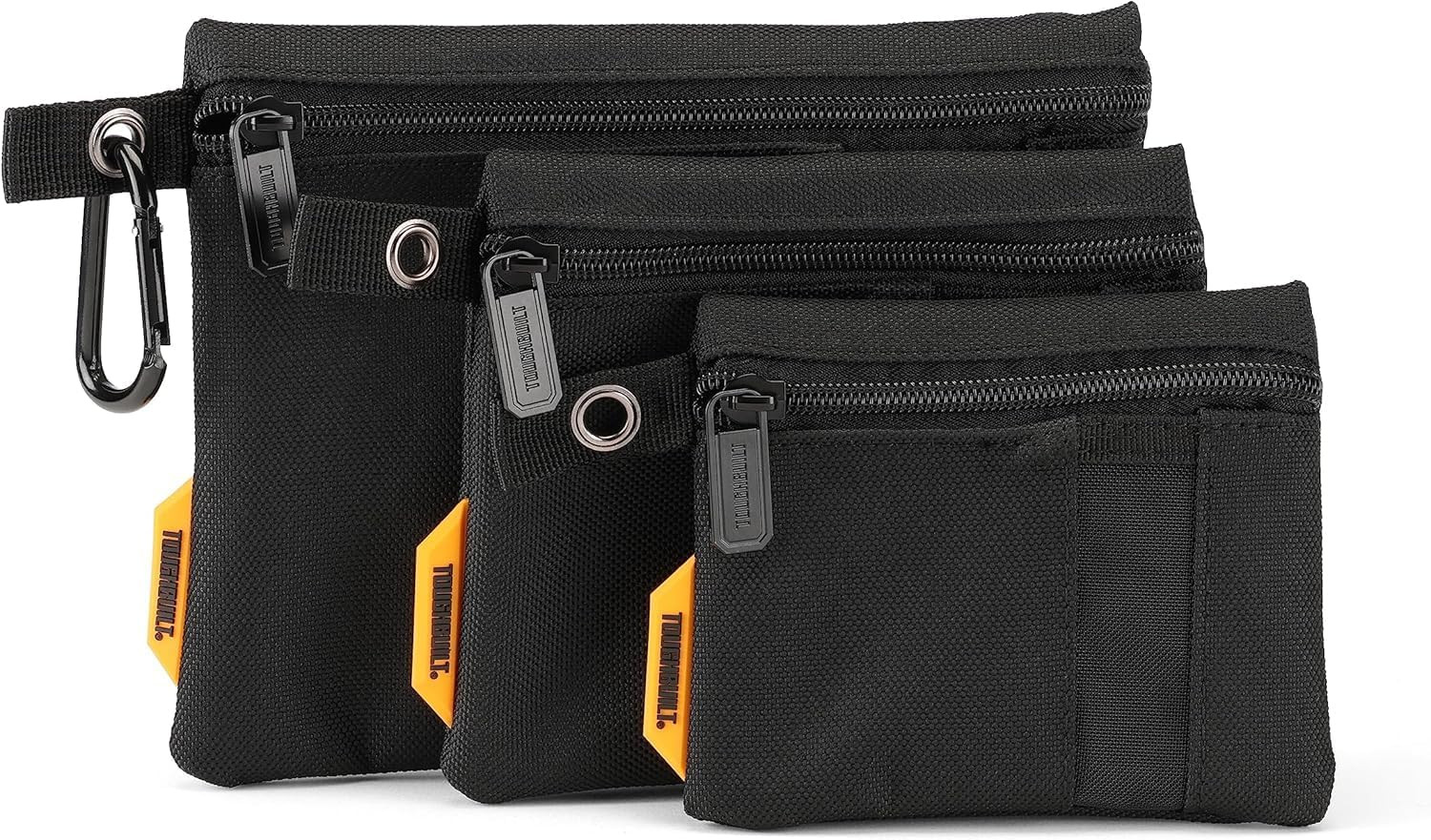 – 3 Piece Fastener Bags, Heavy-Duty 1680D Ballistic Fabric Storage Pouches with