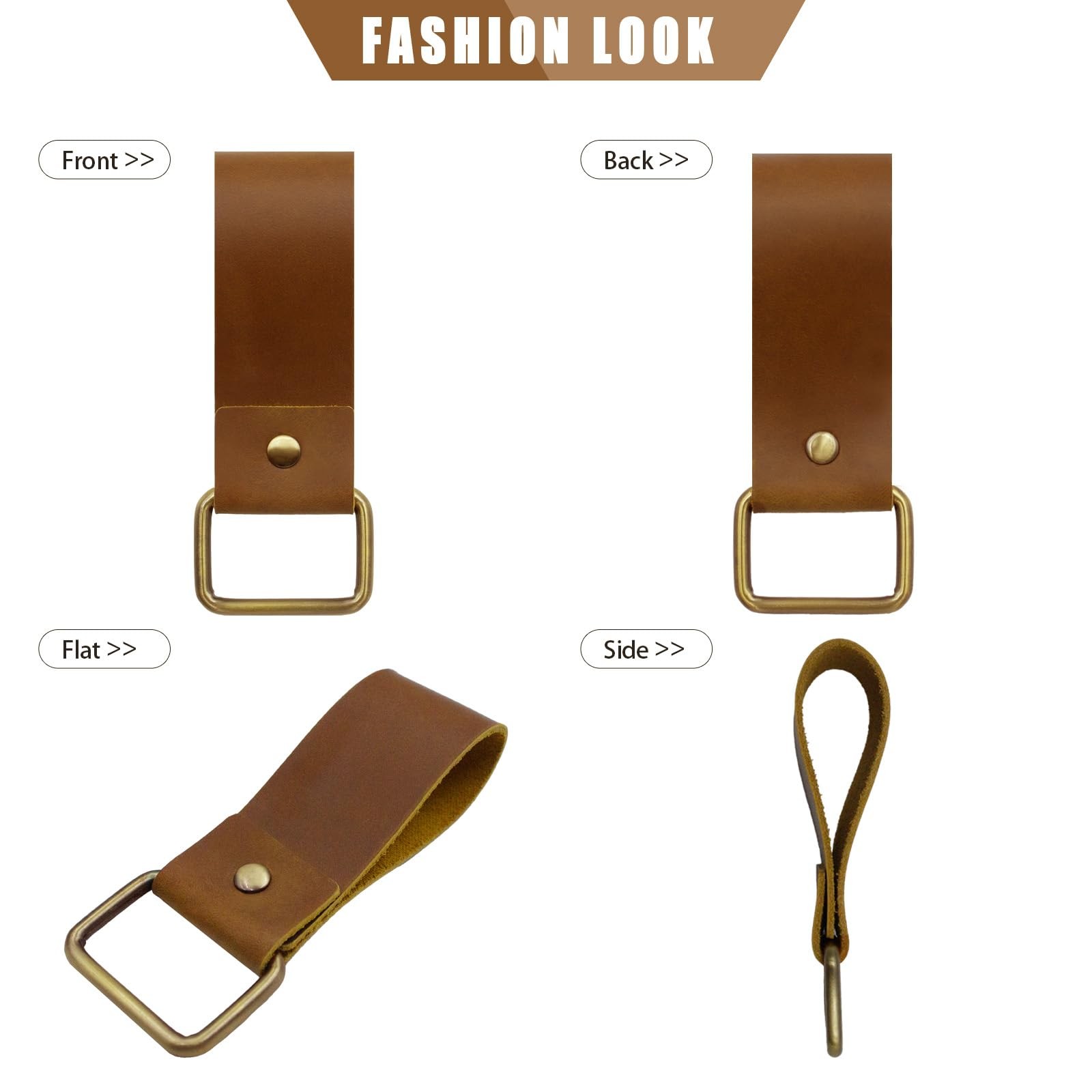Jack&Chris Genuine Leather Tape Measure Holder, Low-Profile Brown