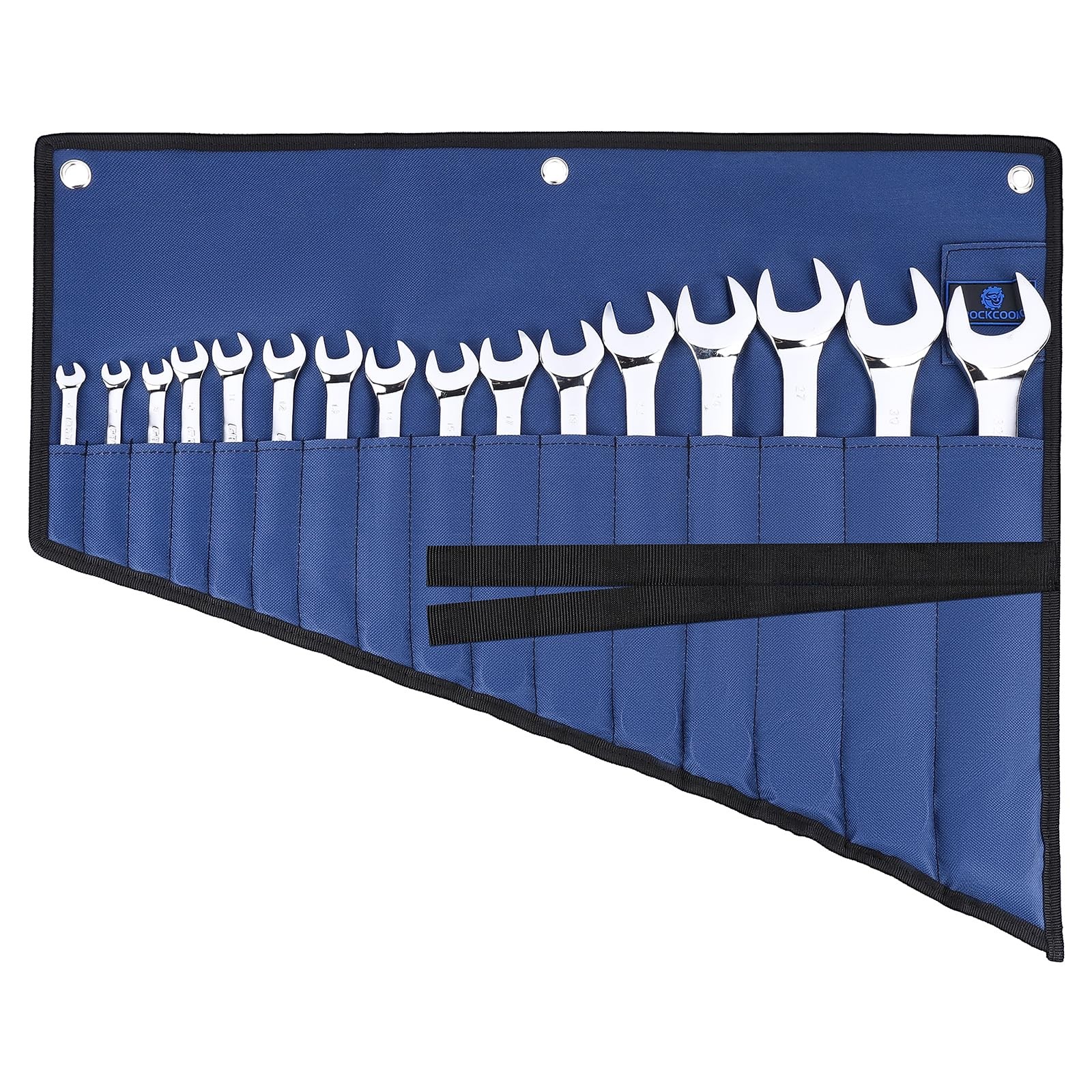 ROCKCOON 16 Pockets Wrench Roll Organizer, Rolled Tool Pouch Bag with Water P…