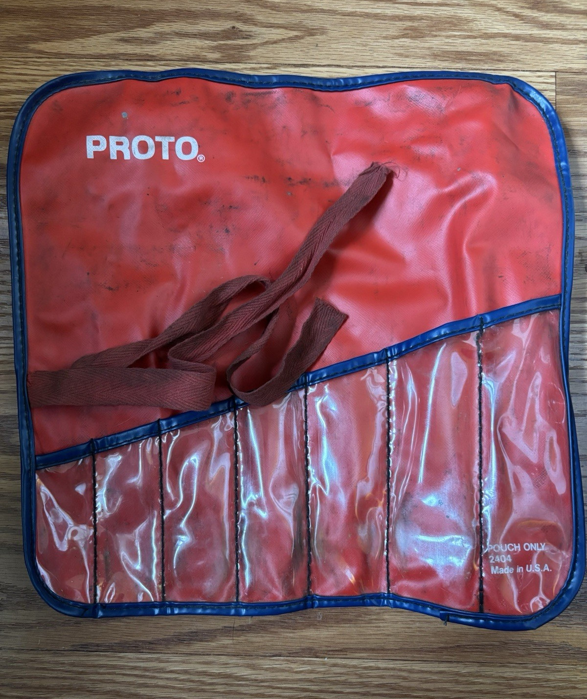 PROTO 2404 Small Tool Pouch Red/Blue Plastic Organizer Made in USA