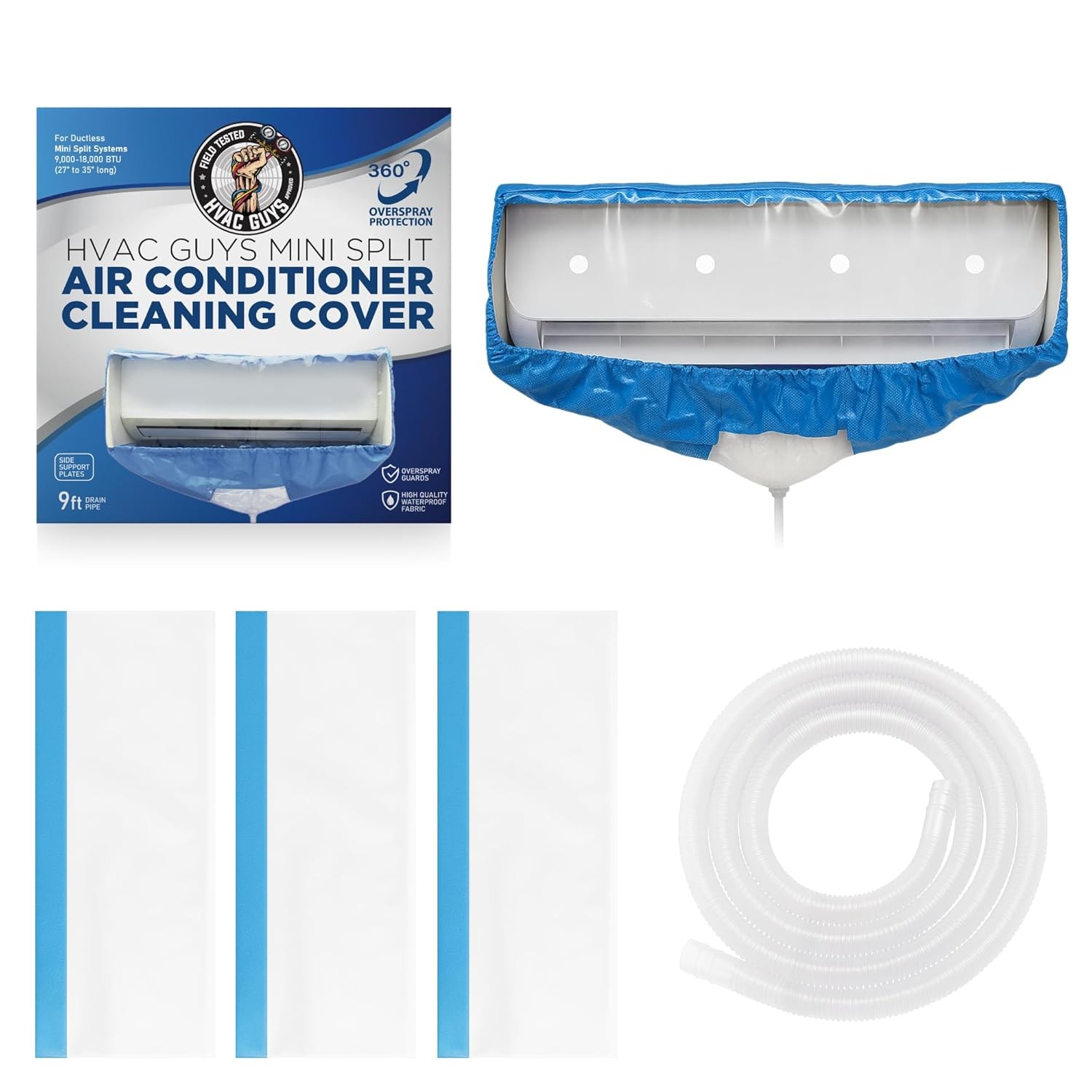 Mini Split System Cleaning Bag 27in-39in Long Waterproof Cleaning Tool Accessory
