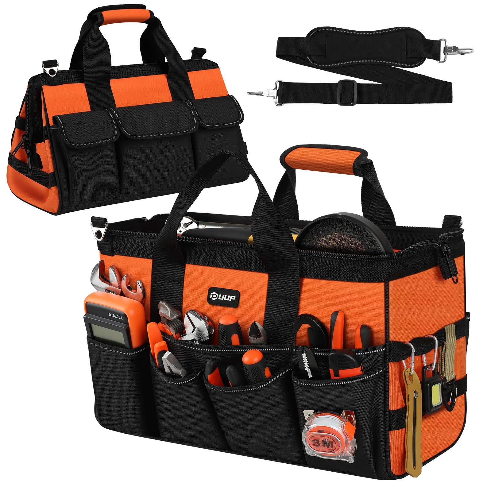 Heavy Duty Tool Bag 18-Inch, 16-Pocket Portable Soft Tool Box Organizer Stora…