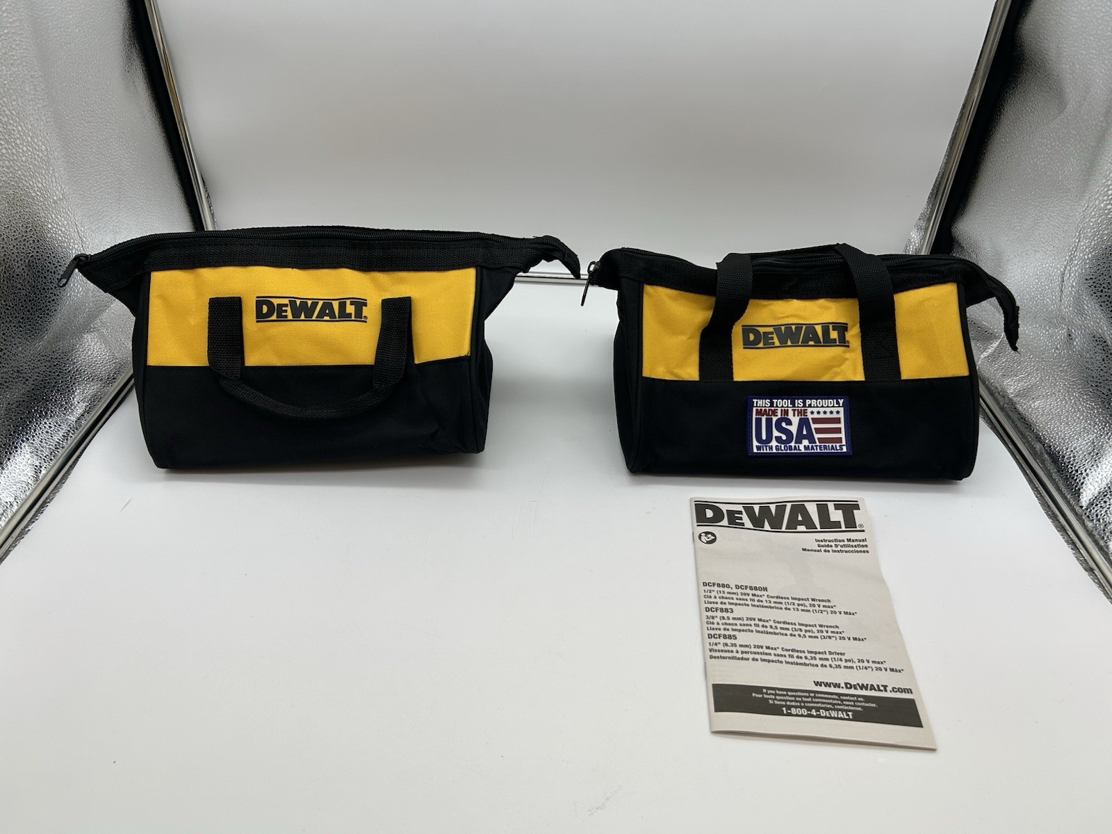Qty (2) New DEWALT 11”X 9”X 7″ Heavy Duty Nylon Small Tool Bag Totes